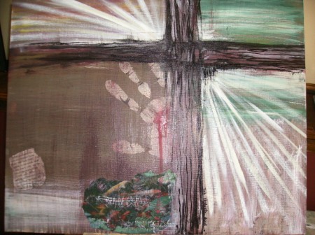 cross on canvas